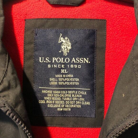 U.S. Polo Assn. Full-Zip Sports Jacket Black w/ Red Pony Men's Sz XL.   RB2 - Picture 2 of 8